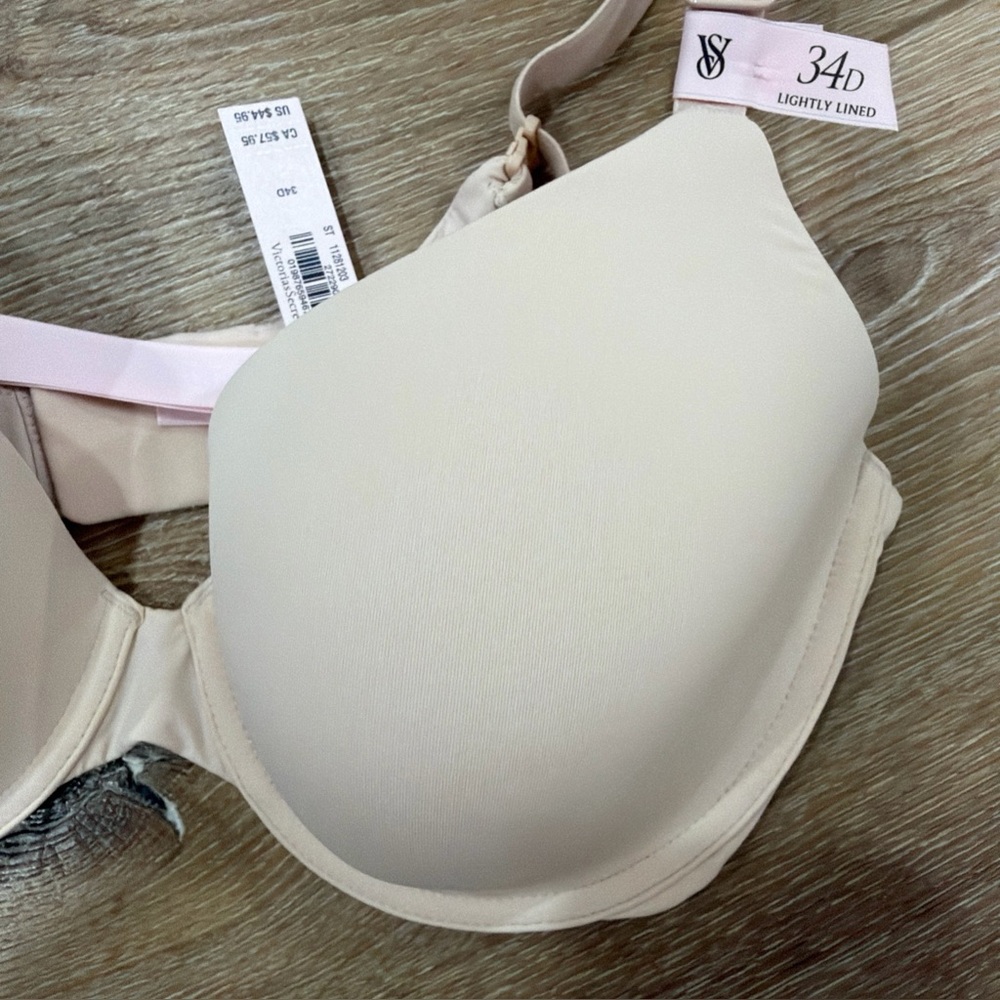 Victoria’s Secret Perfect Shape Push-Up‎ T-Shirt Bra 34D Marzipan - Picture 3 of 7